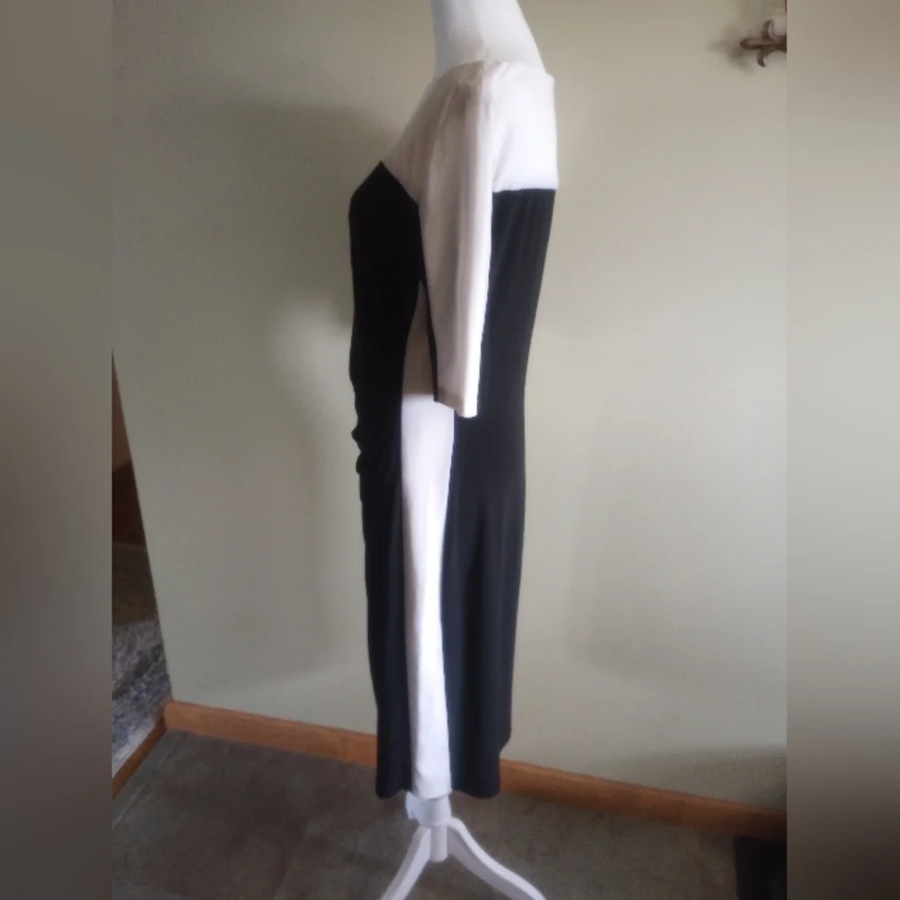 Chaps Black and White Dress size L - Picture 4 of 6